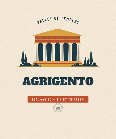 Agrigento Valley of Temples badge issued by the Gazetteer Bureau