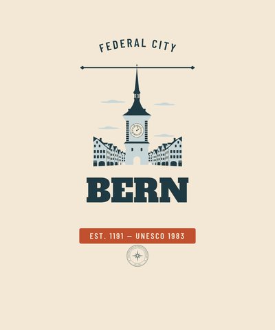 Insignia Bern, Federal City, emitida por el Gazetteer Bureau