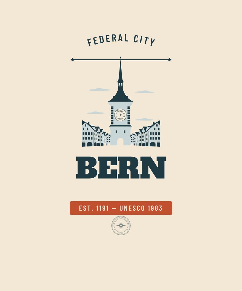 Bern Federal City badge, issued EST. 1191 by the Gazetteer Bureau