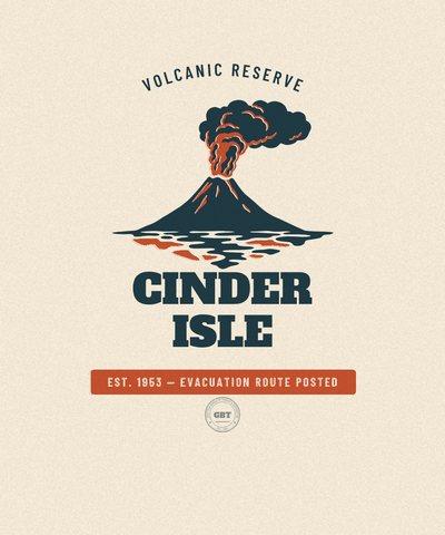 Cinder Isle  badge issued by the Gazetteer Bureau