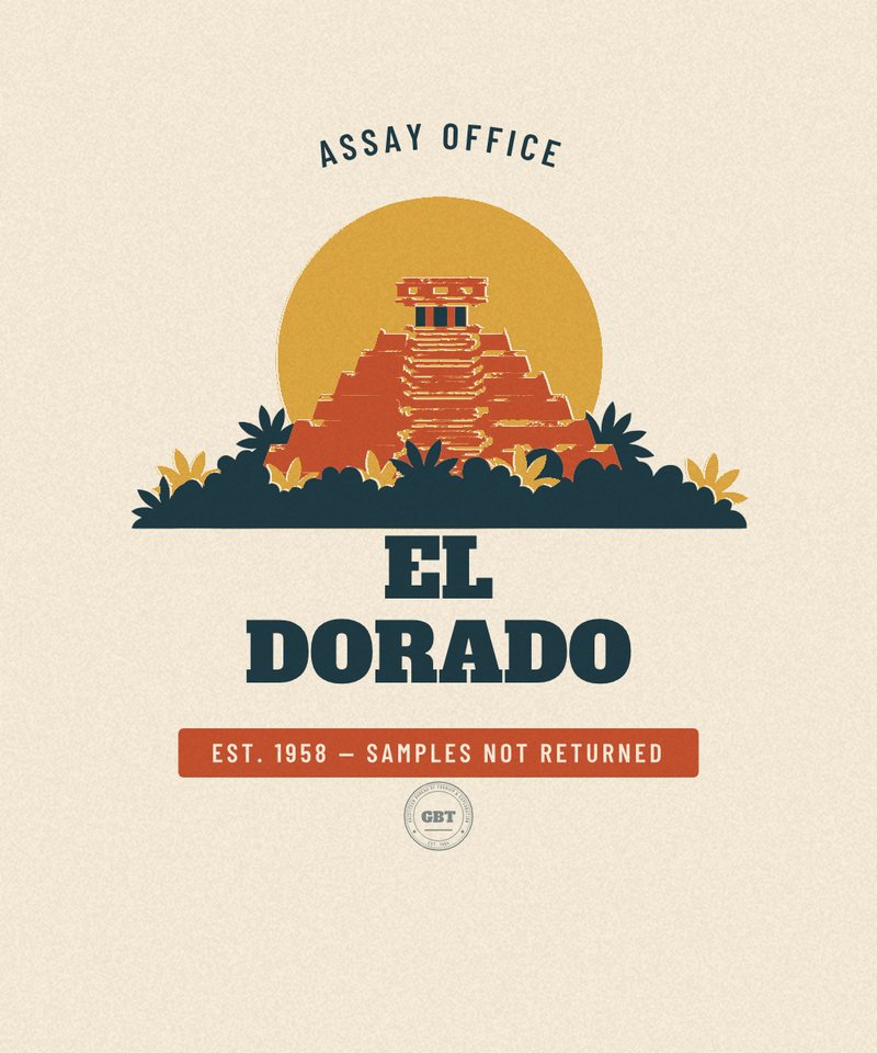 El Dorado Assay Office badge, issued EST. 1958 by the Gazetteer Bureau