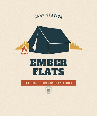 Ember Flats Camp Station badge issued by the Gazetteer Bureau