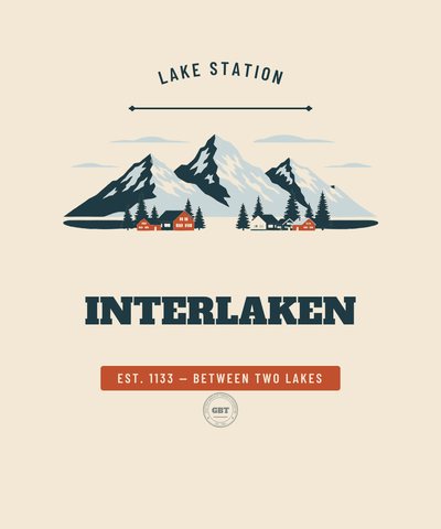 Insignia Interlaken, Lake Station, emitida por el Gazetteer Bureau