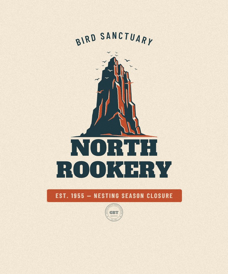 North Rookery Bird Sanctuary badge, issued EST. 1955 by the Gazetteer Bureau