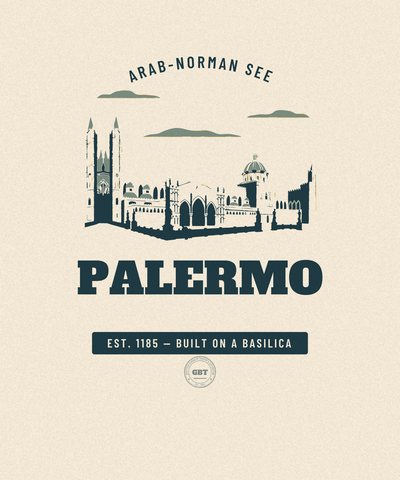 Palermo Arab-Norman See badge issued by the Gazetteer Bureau