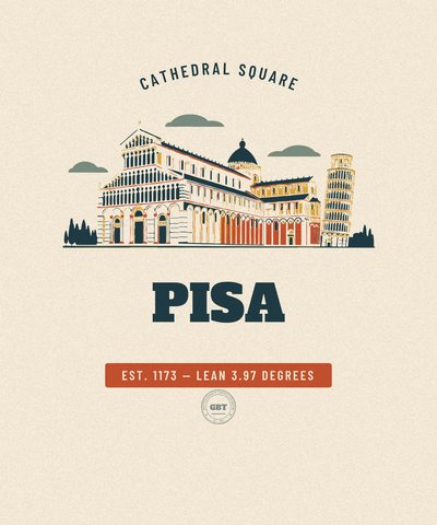 Pisa Cathedral Square badge issued by the Gazetteer Bureau