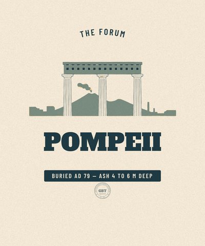 Pompeii The Forum badge issued by the Gazetteer Bureau