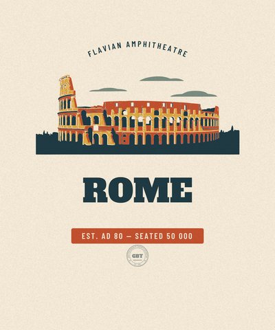 Rome Flavian Amphitheatre badge issued by the Gazetteer Bureau