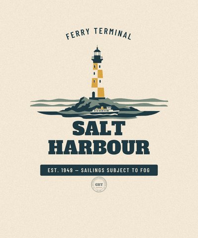 Salt Harbour  badge issued by the Gazetteer Bureau
