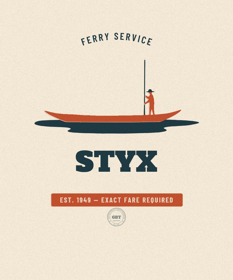 Styx Ferry Service badge, issued EST. 1949 by the Gazetteer Bureau