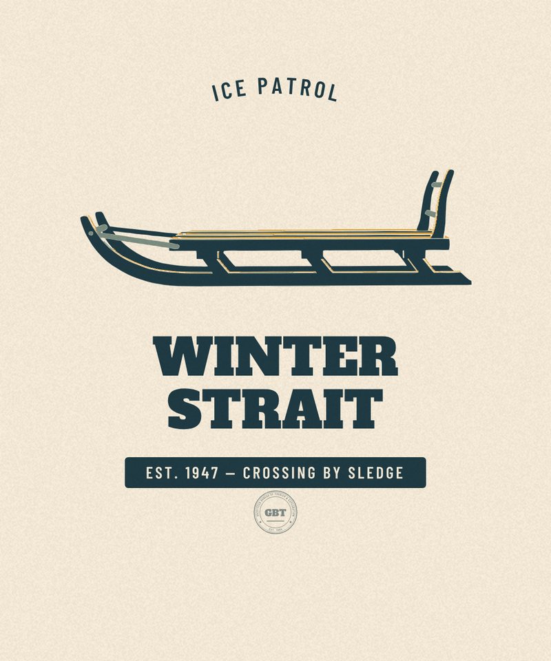 Winter Strait Ice Patrol badge, issued EST. 1947 by the Gazetteer Bureau